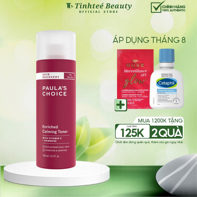 Nước hoa hồng phục hồi độ ẩm Paula's Choice Skin Recovery Enriched Calming Toner 190ml