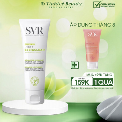 Kem dưỡng ẩm dành cho da dầu mụn mờ vết thâm sau mụn SVR Sebiaclear Hydra 40ml