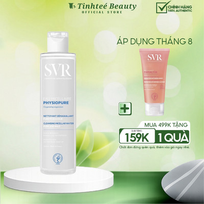 Nước tẩy trang giúp làm sạch da mặt, dùng được cho cả mắt và môi SVR PHYSIOPURE Eau Micellaire 200ml