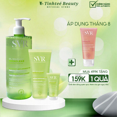 Sữa rửa mặt SVR cho da dầu mụn không có xà phòng SVR Sebiaclear Gel Moussant 55/200/400ml