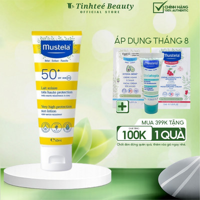Kem Chống Nắng Cho Bé Mustela Very High Protection Sun Lotion SPF50  40ml/100ml