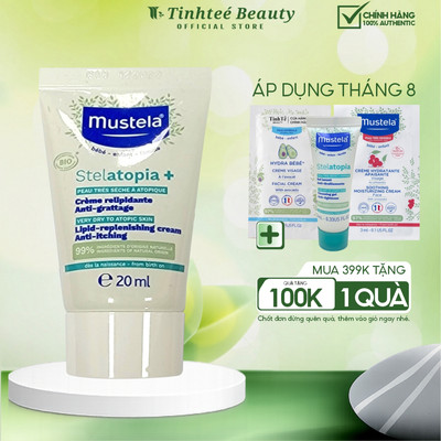 Kem dưỡng da toàn thân cho da chàm thể tạng Mustela STELATOPIA+ LIPID-REPLENIISHING 20ML