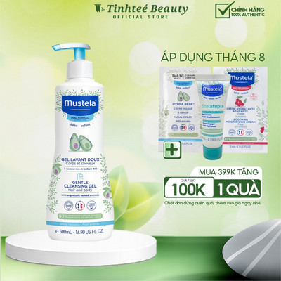 Sữa tắm gội cho em bé da thường Mustela Gentle Cleansing Gel 200ML/500ML/750ML
