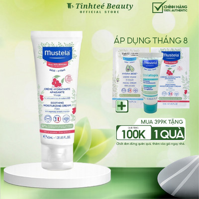 Kem Dưỡng Da Mặt Cho Bé Da Nhạy Cảm Mustela SOOTHING MOISTURIZING CREAM FACE 40ml