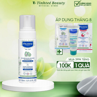 Dầu Gội Ngăn Ngừa Bã Nhờn Ở Tóc Cho Bé Mustela FOAM SHAMPOO FOR NEWBORNS 150ML