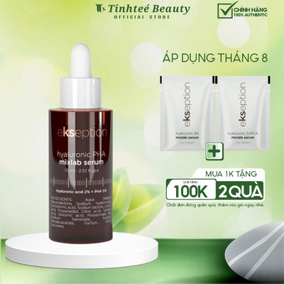 Tinh chất giúp giảm nếp nhăn, cải thiện độ đàn hồi cho da Ekseption Hyaluronic PHA mixlab serum 75ml