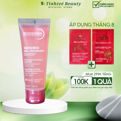 Gel rửa mặt tạo bọt cho da nhạy cảm Bioderma Sensibio Gel Moussant - 45ml