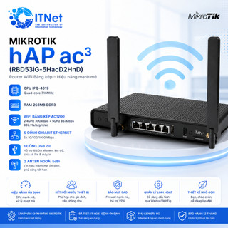 Router WiFi MikroTik hAP ac³ (RBD53iG-5HacD2HnD) - Xuyên Tường Mạnh Mẽ - Nhập US