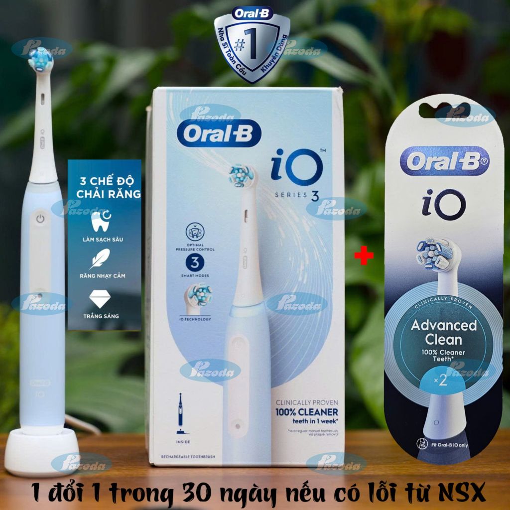 Bàn chải điện Oral-B iO 3 và đầu chải thay thế Oral-B iO Advanced/ Ultimate Clean/ Gentel Care