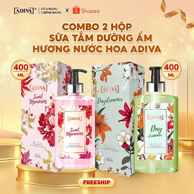 Combo Sữa Tắm Dưỡng Ẩm Hương Nước Hoa ADIVA Sweet Memories Và Day Dreamer 400ml