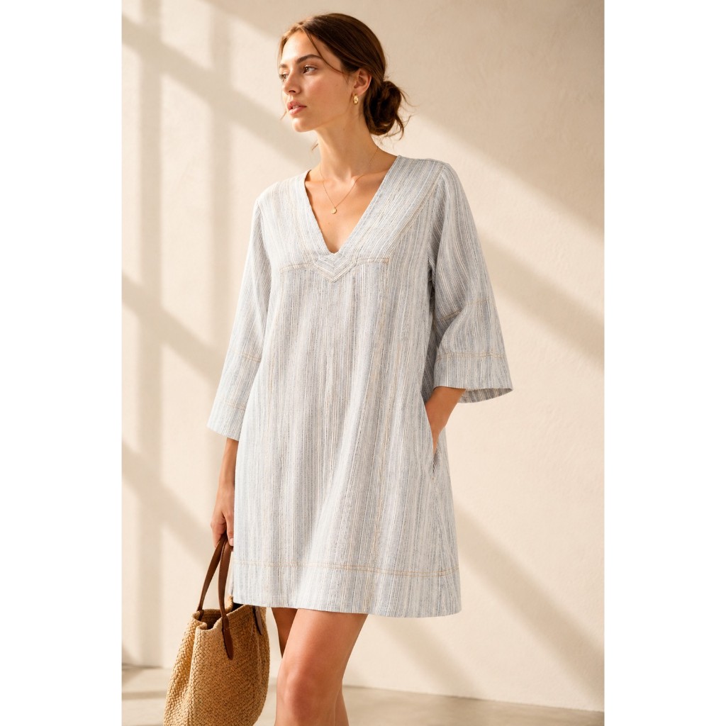 Đầm suông linen fp chính hãng xuất khẩu