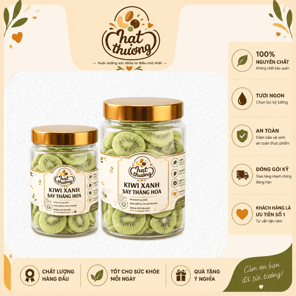 Kiwi Sấy Dẻo - Hạt Thương - DM102 - Dẻo Mềm Thơm Ngon, Giữ Trọn Hương Vị, Giàu Chất Xơ
