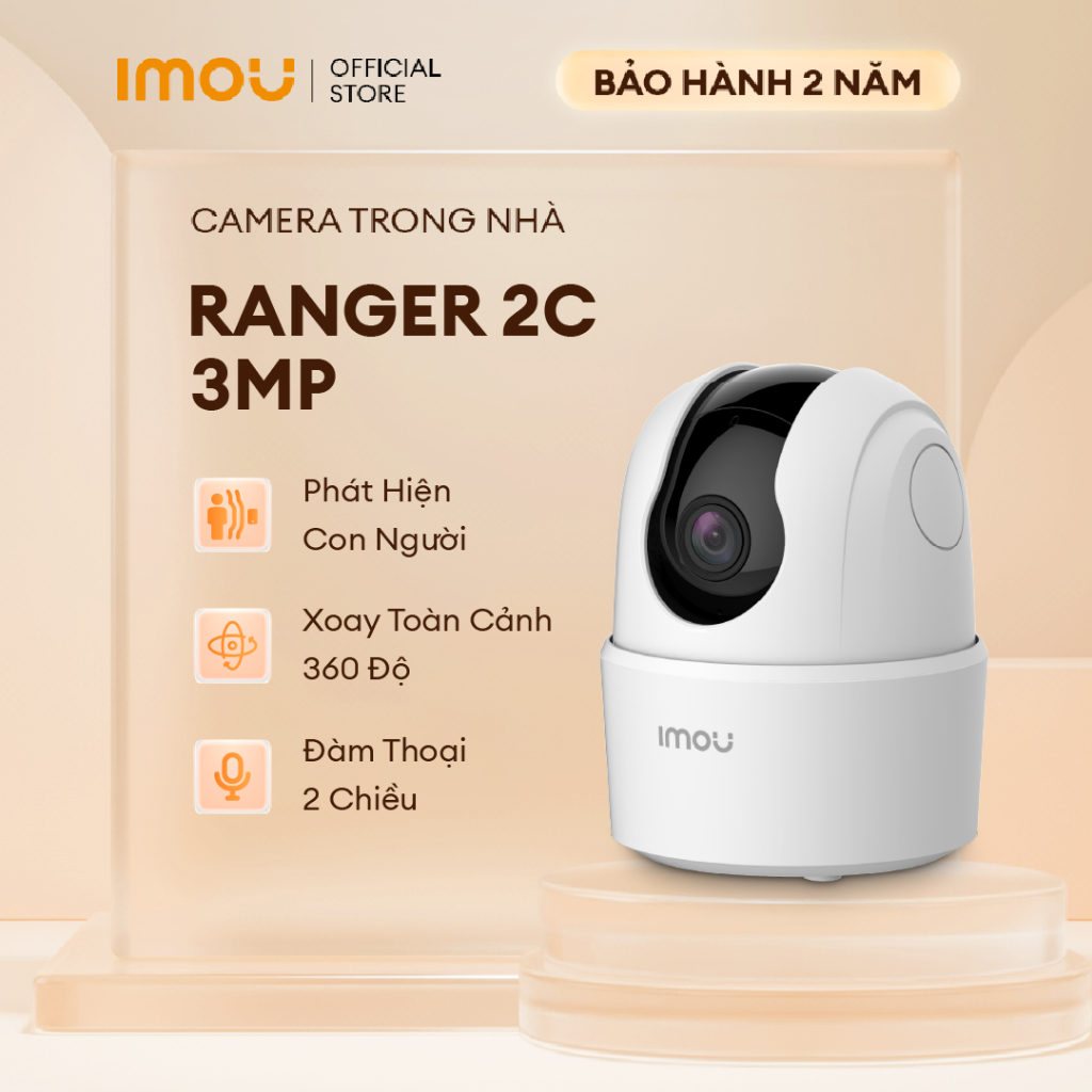 Camera Imou  Wifi trong nhà Ranger 2C 3MP TA32CP I Đàm thoại hai chiều I Xoay 360