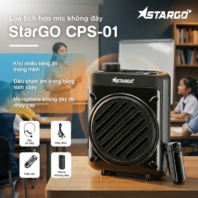 Loa trợ giảng không dây StarGO CPS-01 sử dụng công nghệ khử nhiễu DSP chuyên nghiệp - Màu đen