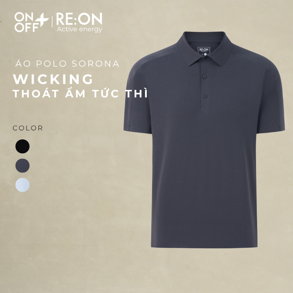 Áo polo nam RE:on phom regular wicking chống tia UV ONOFF  -  38TP26S627