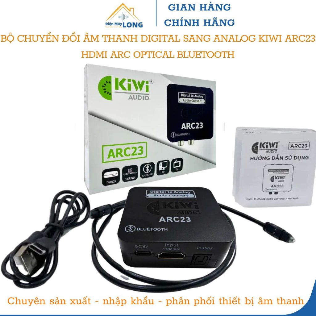 Bộ Chuyển Đổi Âm Thanh Digital Sang Analog KIWI ARC23 HDMI ARC Optical Bluetooth DAC RCA 3.5mm Âm Th