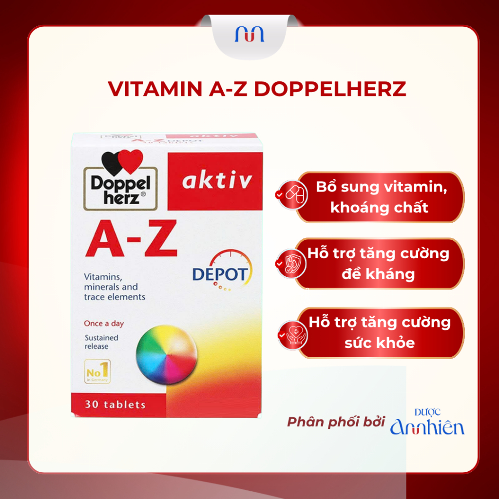 [CHÍNH HÃNG] Vitamin A-Z Doppelherz Aktiv Bổ Sung 25 Vitamin, Khoáng Chất, Tăng Cường Sức Đề Kháng