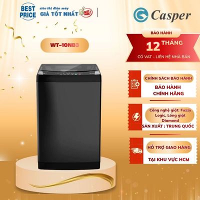 WT-10NB3 Máy giặt Casper – 10kg, lồng đứng, Inverter, giặt sạch sâu WT-10NB3