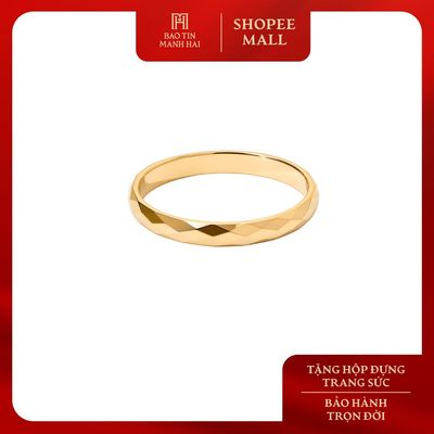Nhẫn vàng 10K Bảo Tín Mạnh Hải thiết kế trơn họa tiết phay tinh tế PYN2V10KD0-606001