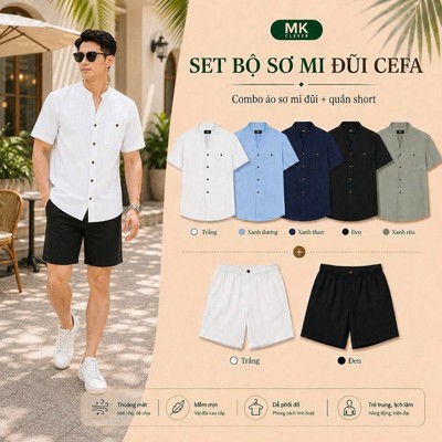 Set Bộ Đũi Cefa MK CLEVER chất đũi mềm mịn thoáng mát, chống nhăn, form rộng lịch sự phù hợp mặc đi làm