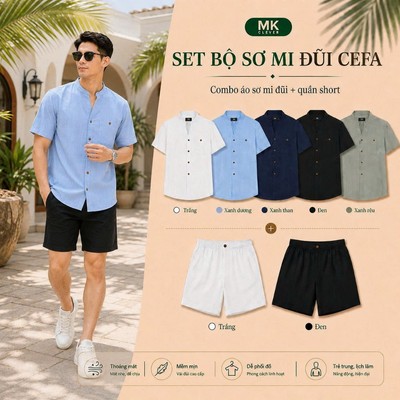 Set Bộ Đũi Cefa MK CLEVER mềm mịn thoáng mát, chống nhăn, form rộng trẻ trung phù hợp mặc đi chơi hằng ngày