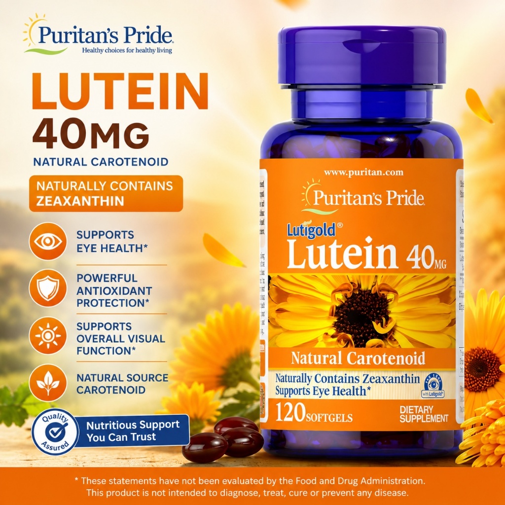 Viên uống bổ mắt Lutein with Zeaxanthin Puritan's Pride viên nang mềm 40mg 120 viên [Hàng Mỹ]