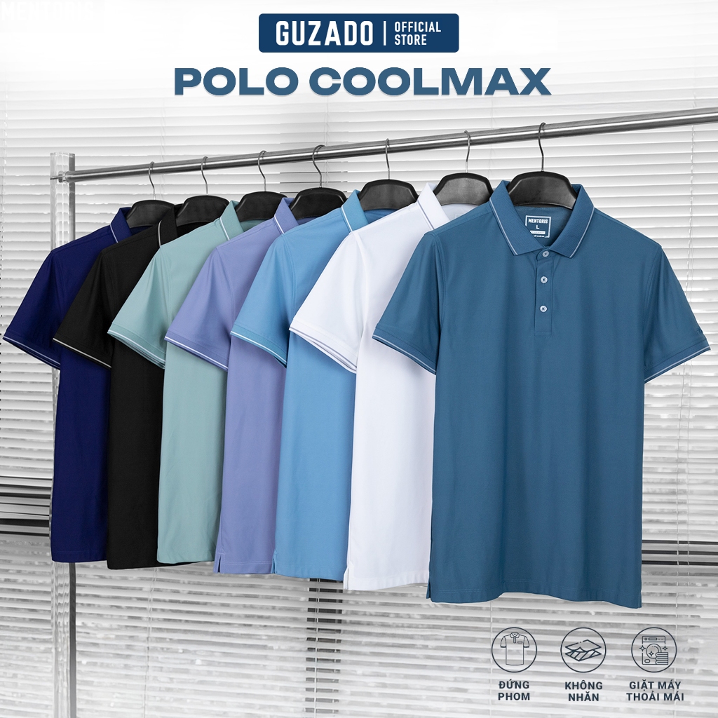 [XẢ HÀNG] Áo Polo Nam GUZADO Cổ Bẻ Phối Viền Thanh Lịch Vải Poly Lạnh Mềm Mịn Thoáng Khí MPS218R