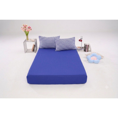 (Quà tặng) Bộ ga chun Goodnight Mira kẻ sọc, mịn mềm mại, thông thoáng (bao gồm ga và vỏ gối)