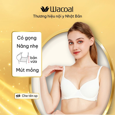 Áo ngực nữ Wacoal mút mỏng nâng ngực có gọng chống tuột, Áo lót trơn liền dây bản lưng chữ U - IIB5639 IIB5252