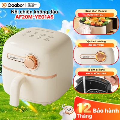Nồi chiên không dầu mini 2L Gaabor AF20M-YE01S công suất 900W nóng nhanh nhỏ gọn giá rẻ văn phòng nhà trọ