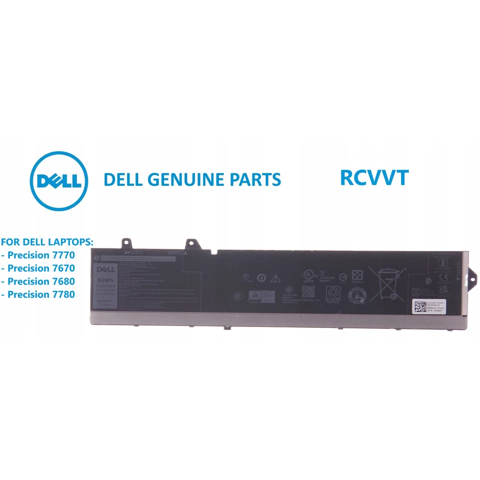 ⭐ [ZIN] Pin Dell Precision 7670 7680 7780 7770 83Wh Laptop Battery 9-Cell RCVVT
