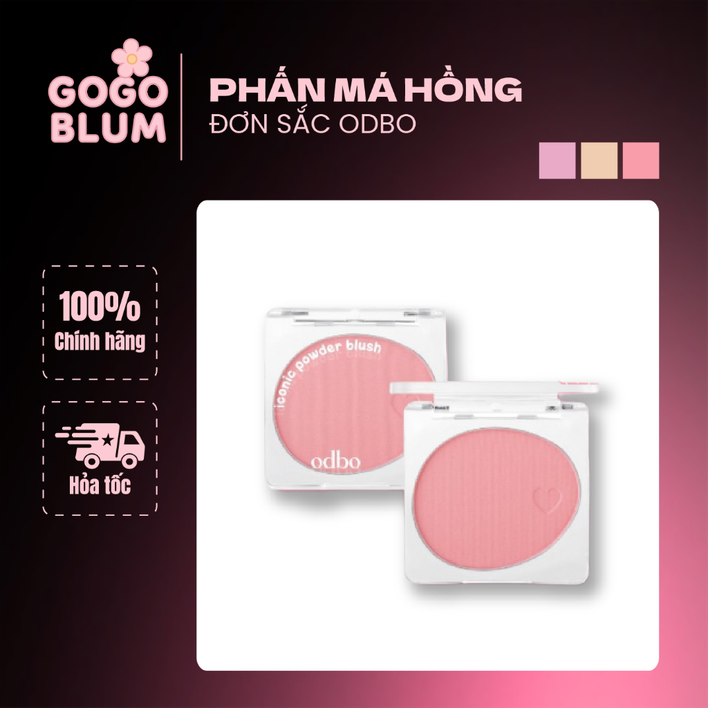 ODBO Phấn má hồng đơn sắc mịn lì chuẩn màu Odbo Iconic Powder Blush OD1325