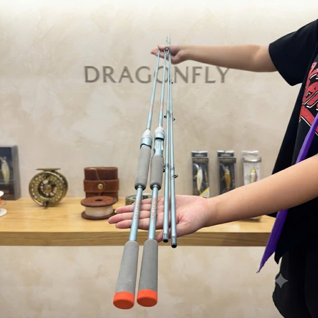 Cần Câu Lure Carbon DRAGONFLY Slidebar Đầu Bu Chống Xoắn  - Xoắn X Toàn Thân