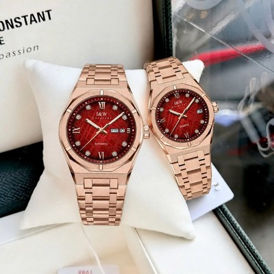 Đồng hồ đôi chính hãng I&W Carnival 751D-T20 Thiên thạch đỏ ,kính chống xước,chống nước tốt,vỏ thép không gỉ,hàng mới