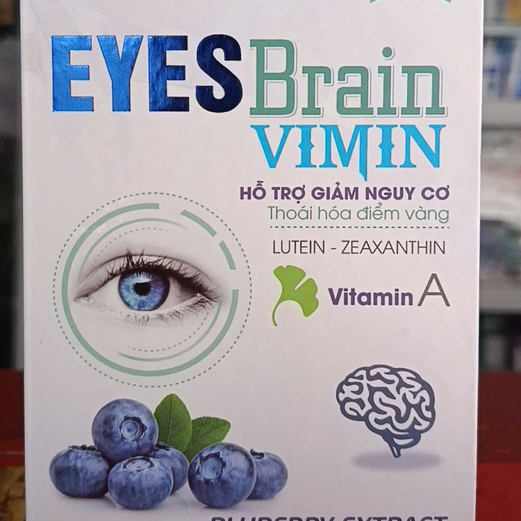 TPBVSK Hộp 30 viên uống dưỡng mắt EYES BRAIN VIMIN hỗ trợ giảm nguy cơ thoái hóa điểm vàng, tăng cườ