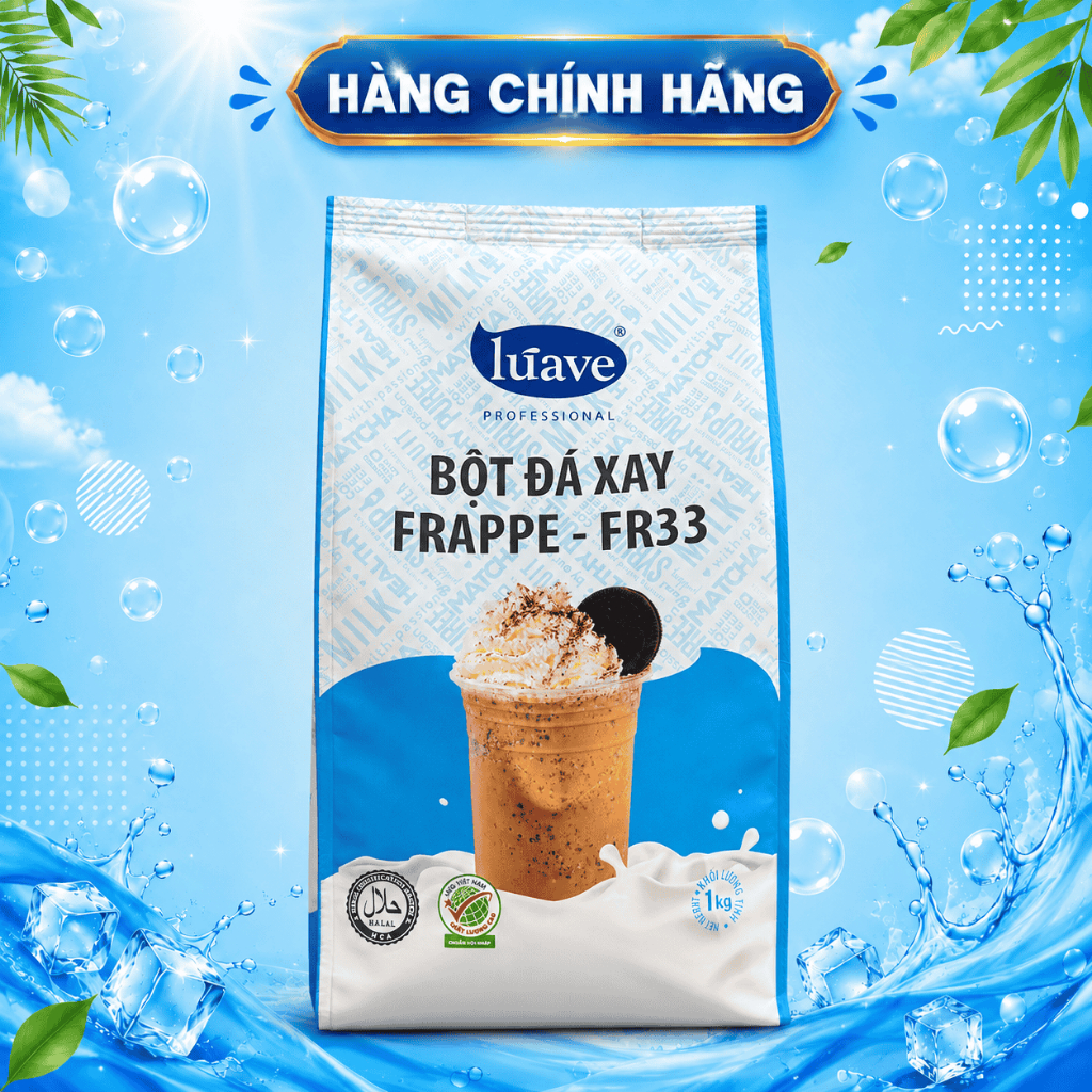 Bột Đá Xay FR33 Luave 1kg - Bột Nền Đá Xay Pha Chế Dùng Làm Frappé, Smoothie, Trà Sữa, Sinh Tố