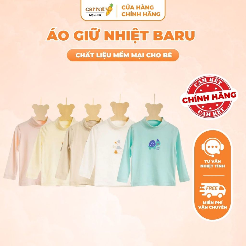 Áo Giữ Nhiệt Baru BRA004-1 Cho Bé, Áo Cổ Lọ BARU BABY Vải Bamboo Cao Cấp