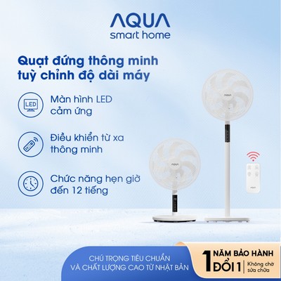 [KOL] Quạt cây đứng Aqua FED3502R thân cảm ứng, điều khiển từ xa, có hẹn giờ và thu dài ngắn
