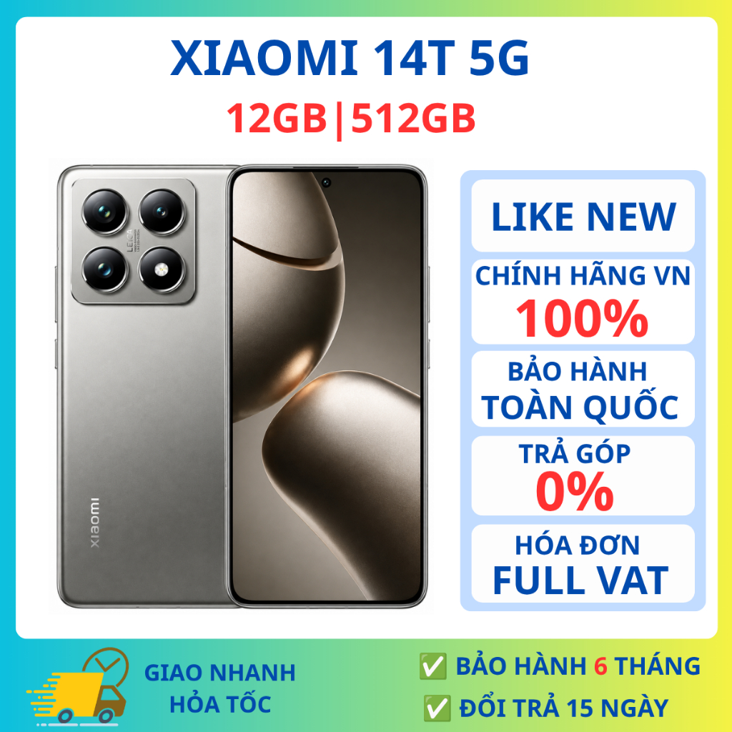 Điện Thoại Xiaomi 14T 5G 12GB 512GB Chính Hãng - Dimensity 8300-Ultra Pin 5000mAh - Demo Fullbox