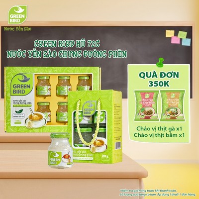 Nước Yến Sào Chưng Đường Phèn Green Bird Thanh Mát Dễ Uống - Hũ 72g