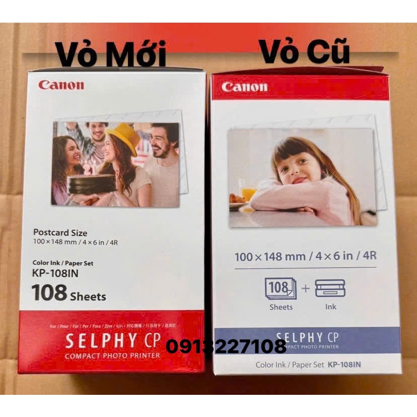Combo 2 Hộp Giấy In Ảnh Canon KP108in Gồm 3 Băng Mực + 108 Tờ Giấy