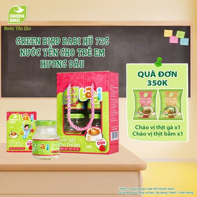 Nước Yến Cho Trẻ Em Green Bird Babi Hương Dâu Bổ Sung Dinh Dưỡng - Hũ 72g