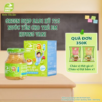 Nước Yến Cho Trẻ Em Green Bird Babi Hương Vani Dễ Uống Ngon Miệng - Hũ Đơn 72g