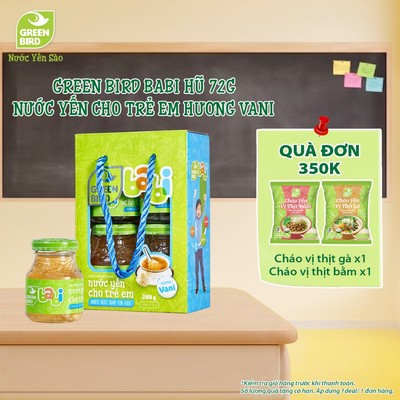 Nước Yến Cho Trẻ Em Green Bird Babi Hương Vani Tốt Cho Hệ Tiêu Hóa - Hũ 72g