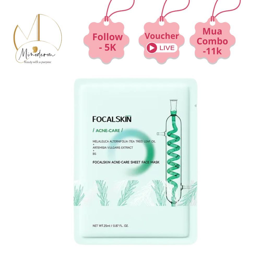 Mặt Nạ FOCALSKIN Tràm trà Úc B5 Ngải Cứu Bạc Hà Hỗ Trợ Giảm Mụn 25ml