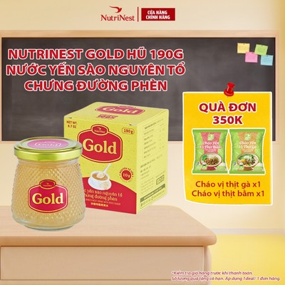 Nước Yến Sào Nguyên Tổ Chưng Đường Phèn GOLD Bird NutriNest Dinh Dưỡng Nhẹ Bụng - Hũ Đơn 190g