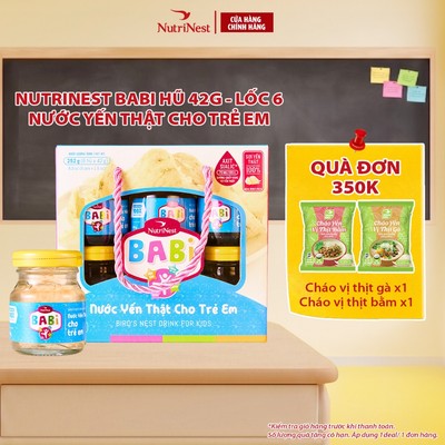 Lốc 6 Hũ Nước Yến Thật Cho Trẻ Em NUTRINEST BABI Dễ Hấp Thu Dinh Dưỡng - Hũ 42g [Bao bì mới]