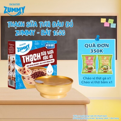 Thạch Sữa Tươi Đậu Đỏ Zummy - Bát Đơn 160g