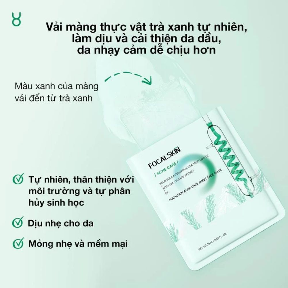 Ảnh 6 của Mặt Nạ FOCALSKIN Tràm trà Úc B5 Ngải Cứu Bạc Hà Hỗ Trợ Giảm Mụn 25ml
