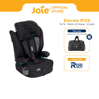 Ghế ngồi ô tô Joie Elevate R129 Mesh với bề mặt lưới thoáng khí dành cho bé từ 15 tháng đến 12 tuổi